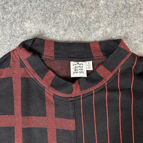 Paisley & Sage Anya Top Womens Small Mock Neck Red Plaid Artsy - Picture 5 of 8